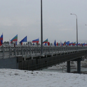 Открытие моста - эстакады через р.Кубань в Карачаево-Черкесии 